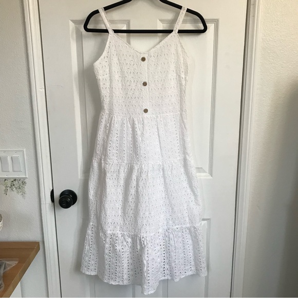 Shein Cotton Eyelet Midi Dress (S) - Picture 2 of 13